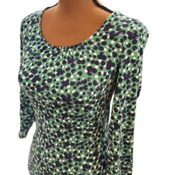 Boden Long Sleeve Poppies T-Shirt in Green – Size 4 - Picture 3 of 8